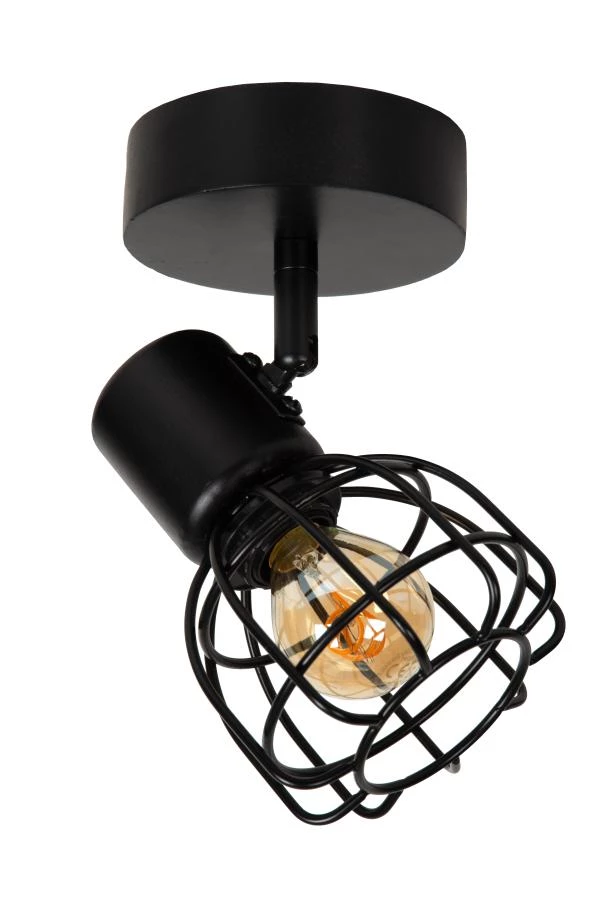 Lucide FILOX - Plafondspot - Ø 10 cm - 1xE14 - Zwart - uitgezet